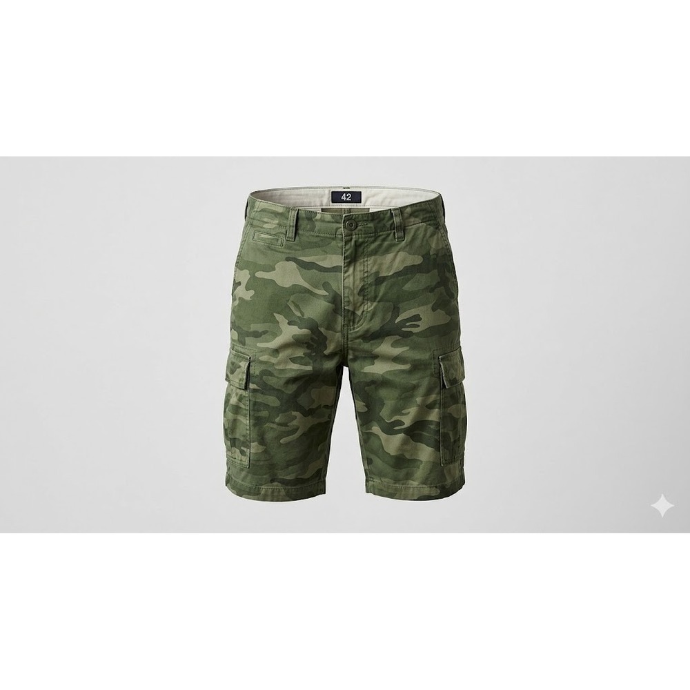 Goodthreads Camo Cargo Shorts Mens 42 Green Gorpcore Military Tactical Utility